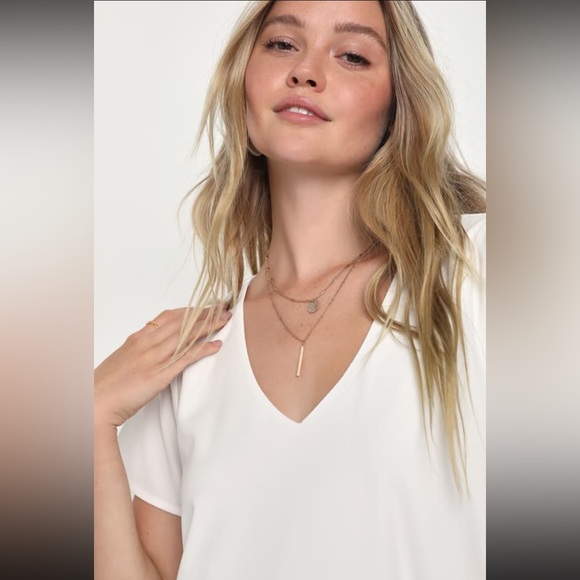 NWT Lulus White Freestyle Shift Dress - Small - Picture 4 of 9